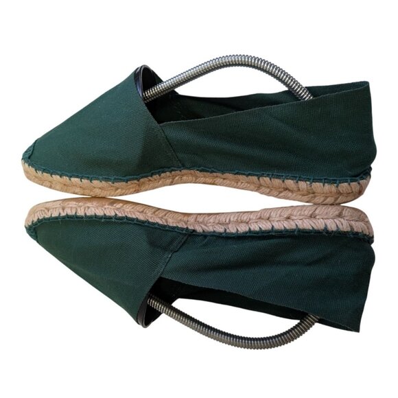 J. Crew Womens Dark Green Espadrilles Flats Canvas Size 9 Casual Slip-On Shoes - Picture 6 of 9